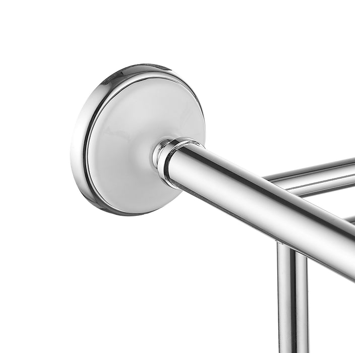 24" Towel Rack - Arora Series - White Porcelain & Polished Chrome