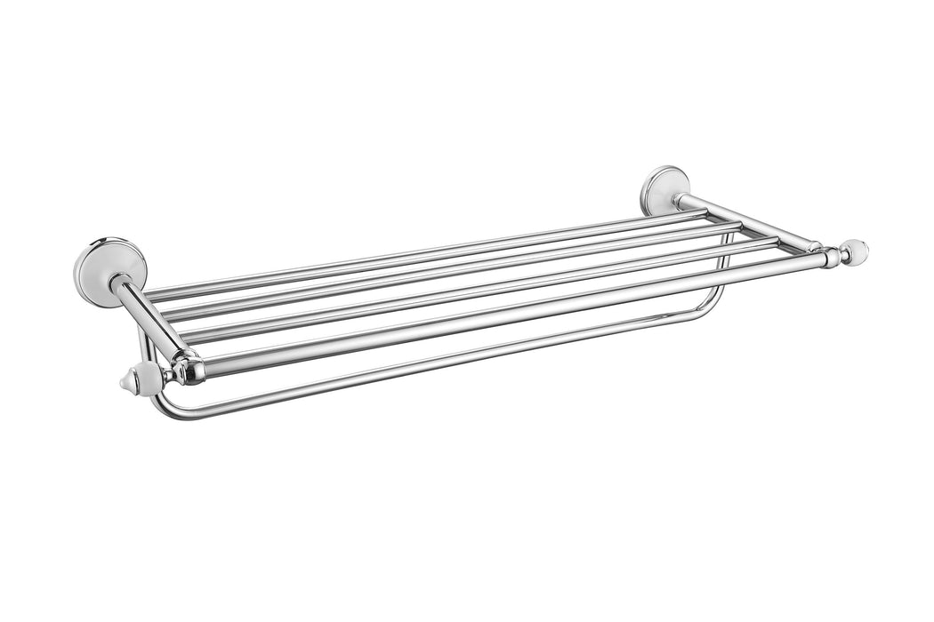 24" Towel Rack - Arora Series - White Porcelain & Polished Chrome