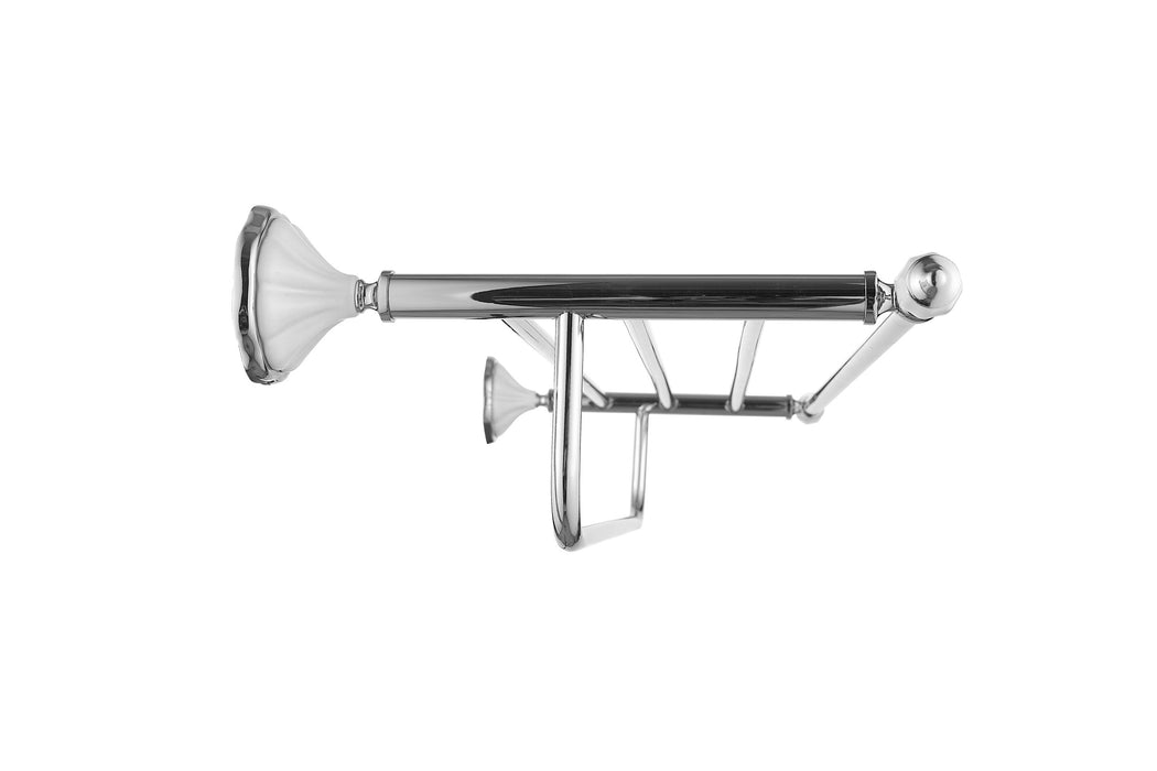 24" Towel Rack - Flora Series - White Porcelain & Polished Chrome