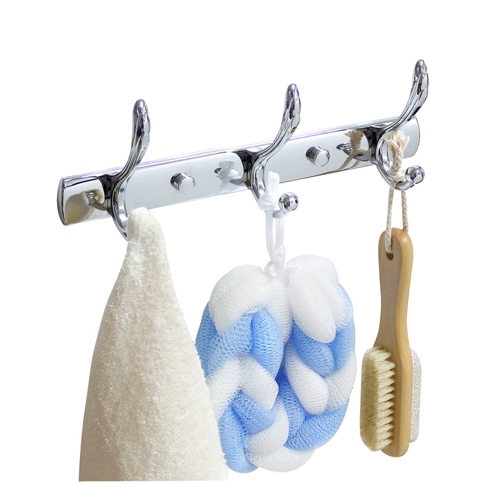 Triple Robe & Towel Hook - Polished Chrome