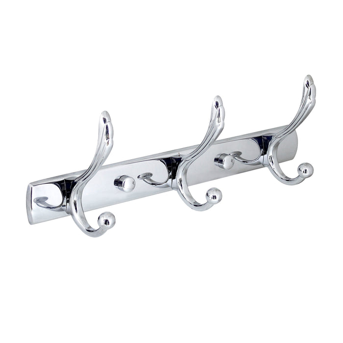 Triple Robe & Towel Hook - Polished Chrome