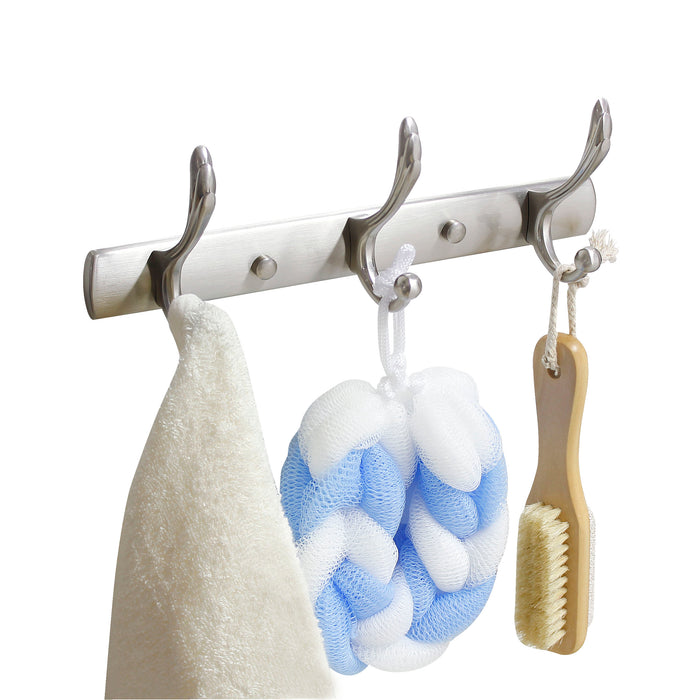 Triple Robe & Towel Hook - Satin Nickel
