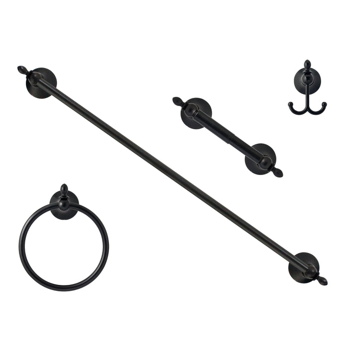 Four Piece Accessories Set - Antica Series - Rubbed Bronze