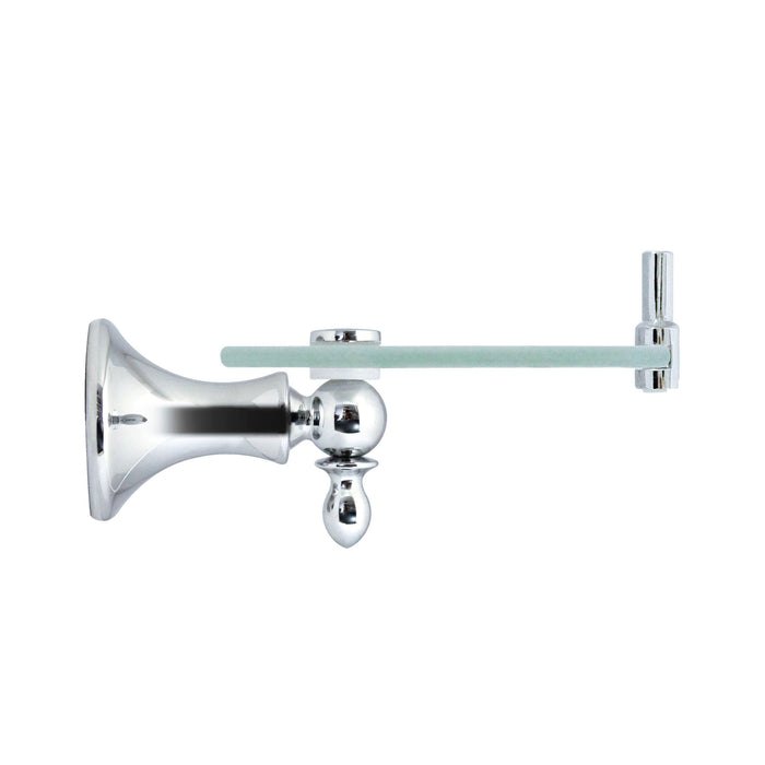 20" Frosted Glass Shelf with Rail - Antica Series - Polished Chrome