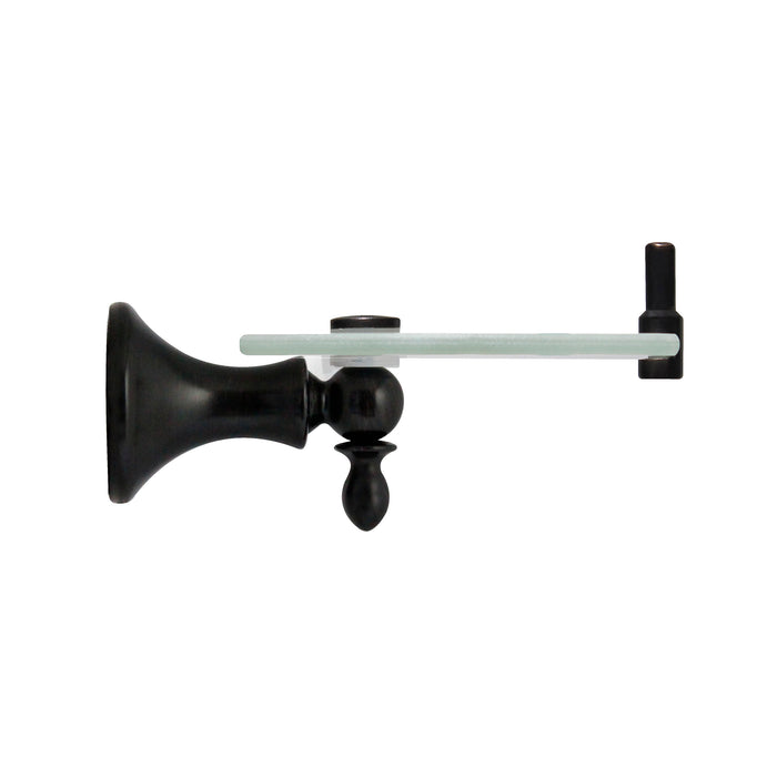 20" Frosted Glass Shelf with Rail - Antica Series - Rubbed Bronze