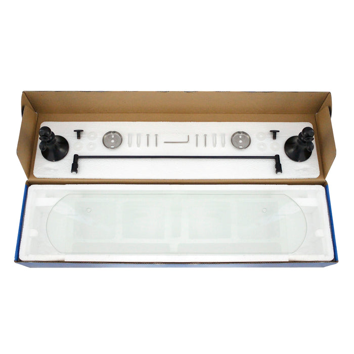 20" Frosted Glass Shelf with Rail - Antica Series - Rubbed Bronze