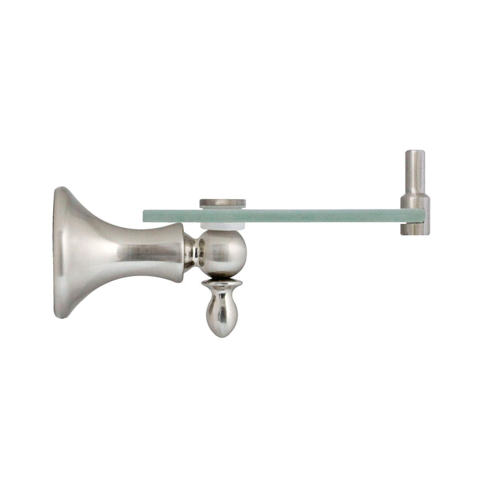 20" Frosted Glass Shelf with Rail - Antica Series - Satin Nickel