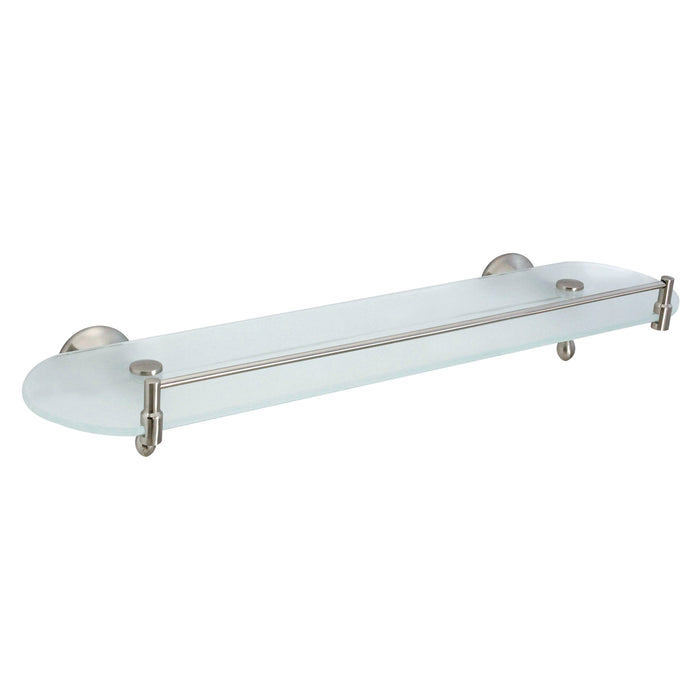 20" Frosted Glass Shelf with Rail - Antica Series - Satin Nickel