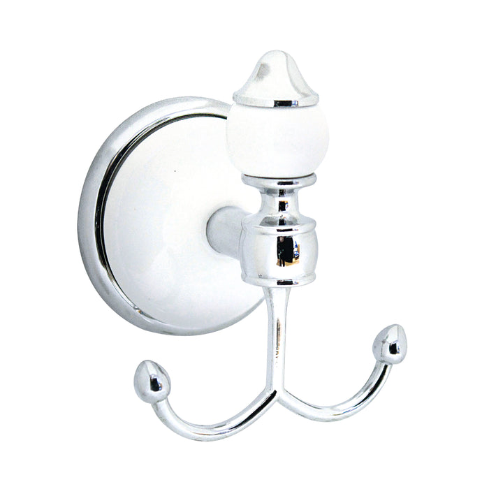 Four Piece Accessories Set - Arora Series - White Porcelain & Polished Chrome