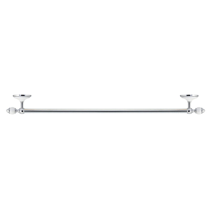 24" Towel Bar - Arora Series - White Porcelain & Polished Chrome