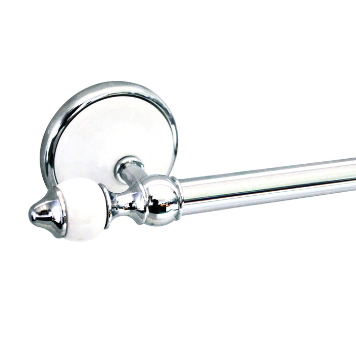 24" Towel Bar - Arora Series - White Porcelain & Polished Chrome