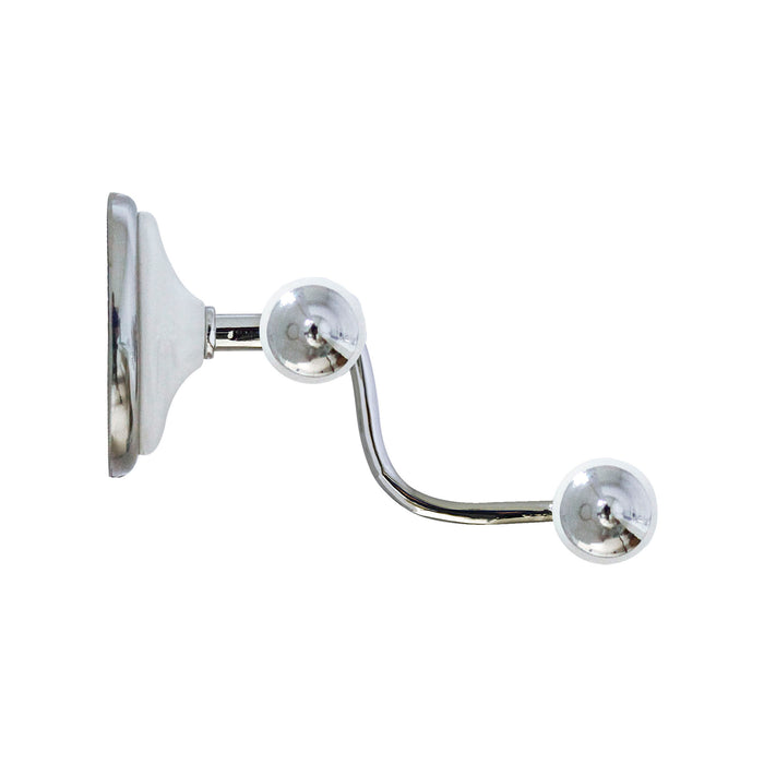 24" Double Towel Bar - Arora Series - White Porcelain & Polished Chrome