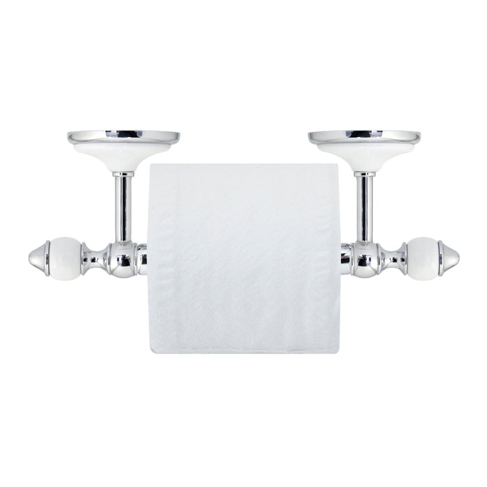 Toilet Paper Holder - Arora Series - White Porcelain & Polished Chrome