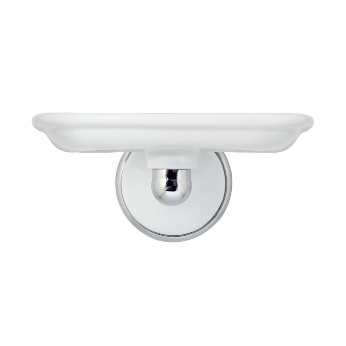 Porcelain Soap Dish - Arora Series - White Porcelain & Polished Chrome