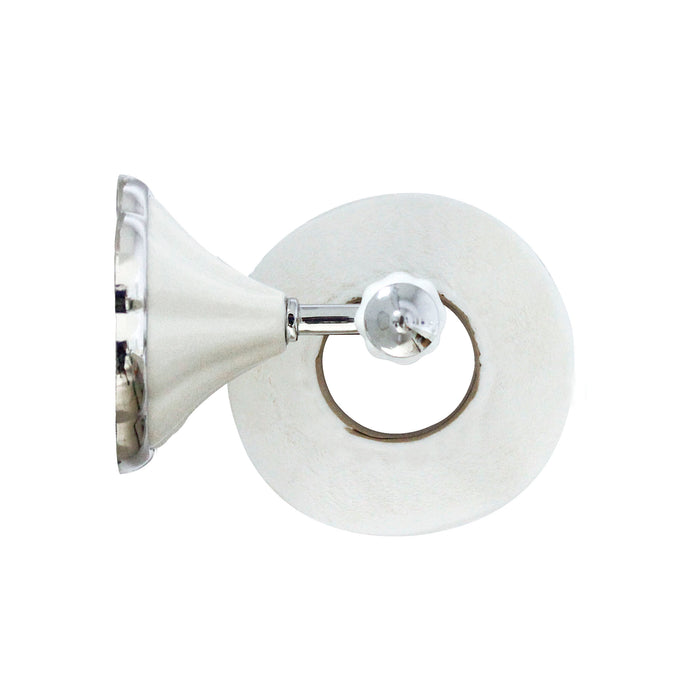 Toilet Paper Holder - Flora Series - White Porcelain & Polished Chrome