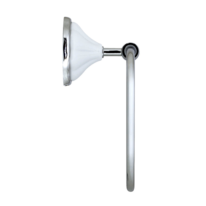 Circle Towel Ring - Flora Series - White Porcelain & Polished Chrome