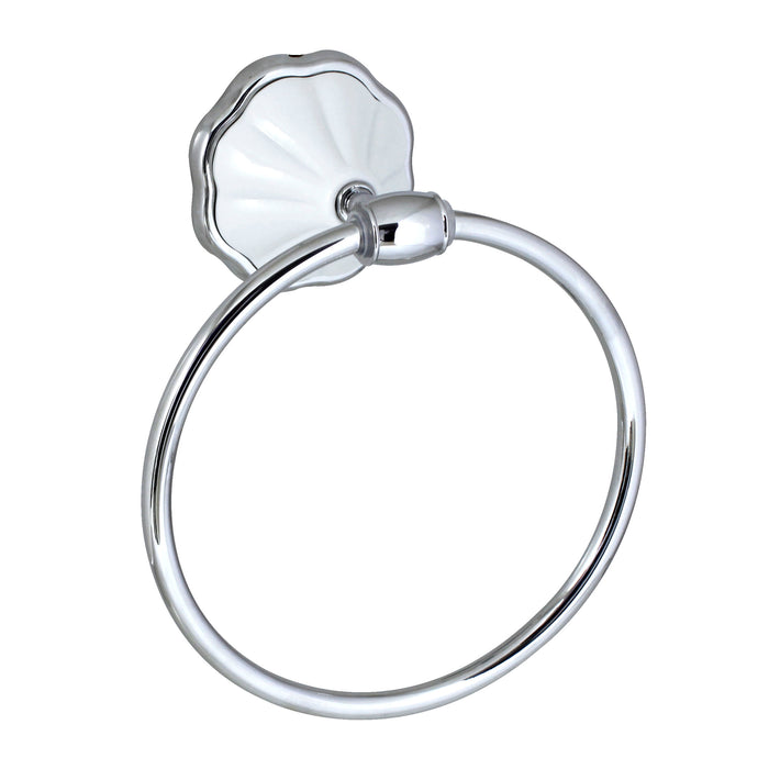 Circle Towel Ring - Flora Series - White Porcelain & Polished Chrome