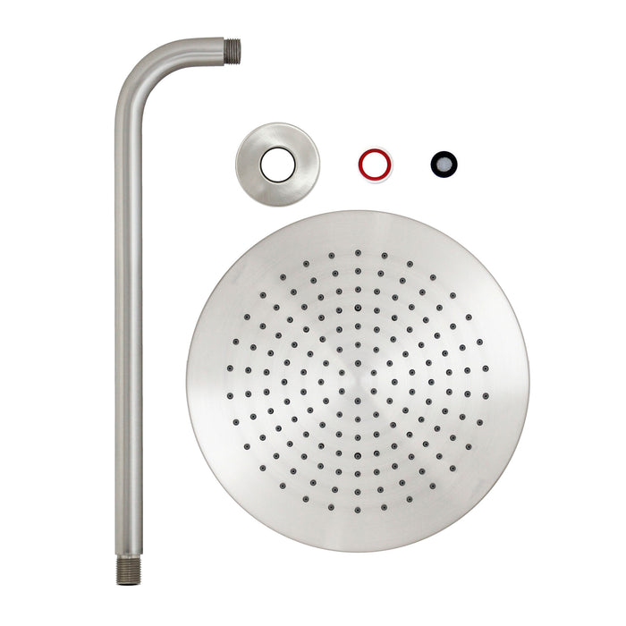 10" Rain Shower Head with 15" STRAIT Shower Arm - Satin Nickel
