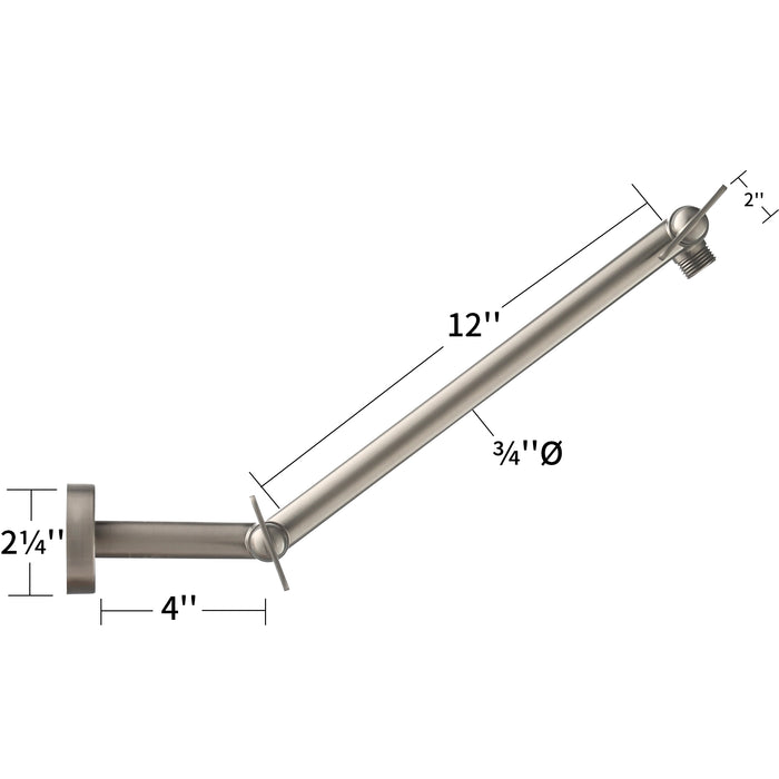 17" ADJUSTABLE Shower Arm - Satin Nickel