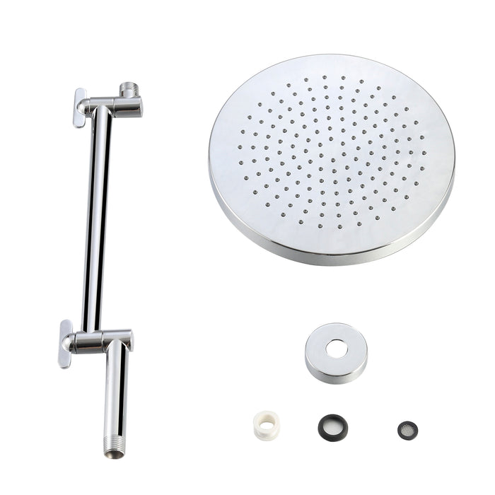 10" Rain Shower Head with 17" ADJUSTABLE Shower Arm - Polished Chrome