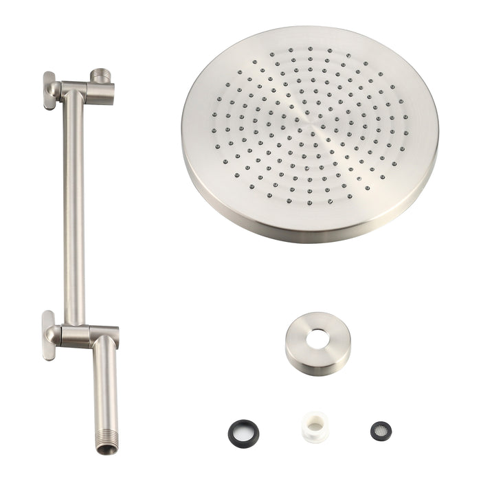 10" Rain Shower Head with 17" ADJUSTABLE Shower Arm - Satin Nickel
