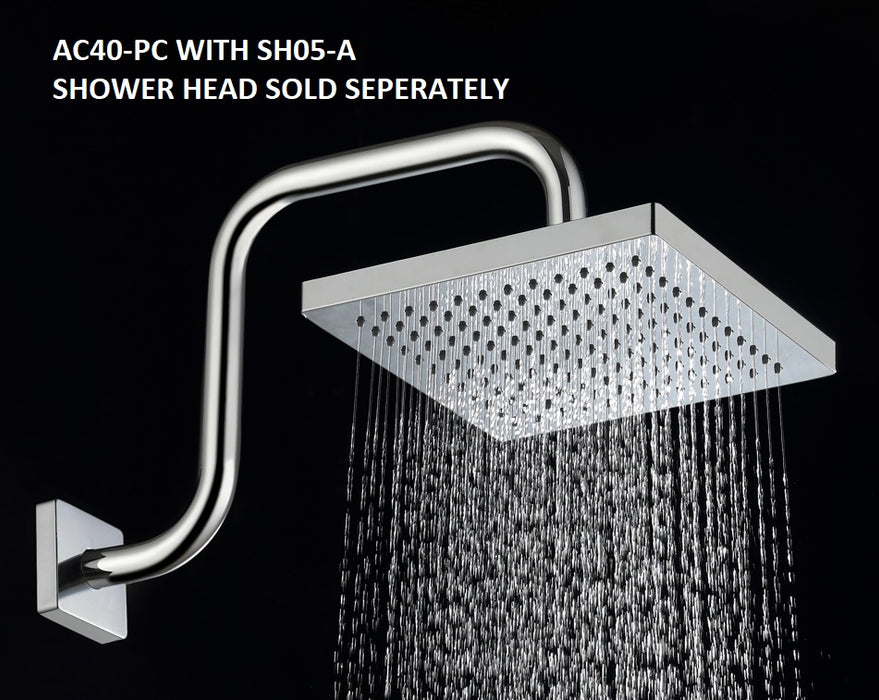 Gooseneck SQUARE Shower Arm - Polished Chrome