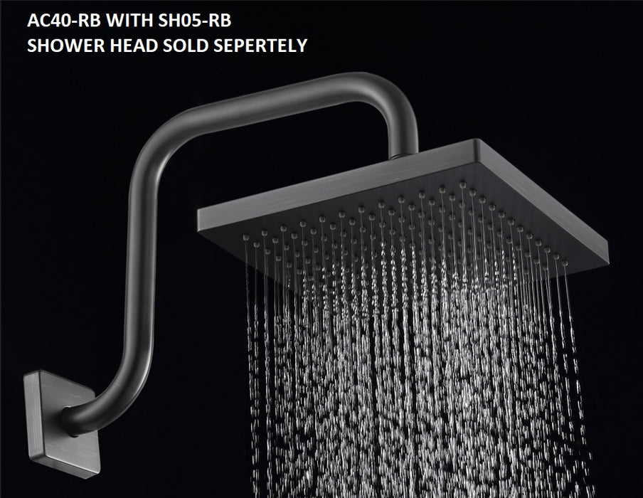 Gooseneck SQUARE Shower Arm - Rubbed Bronze