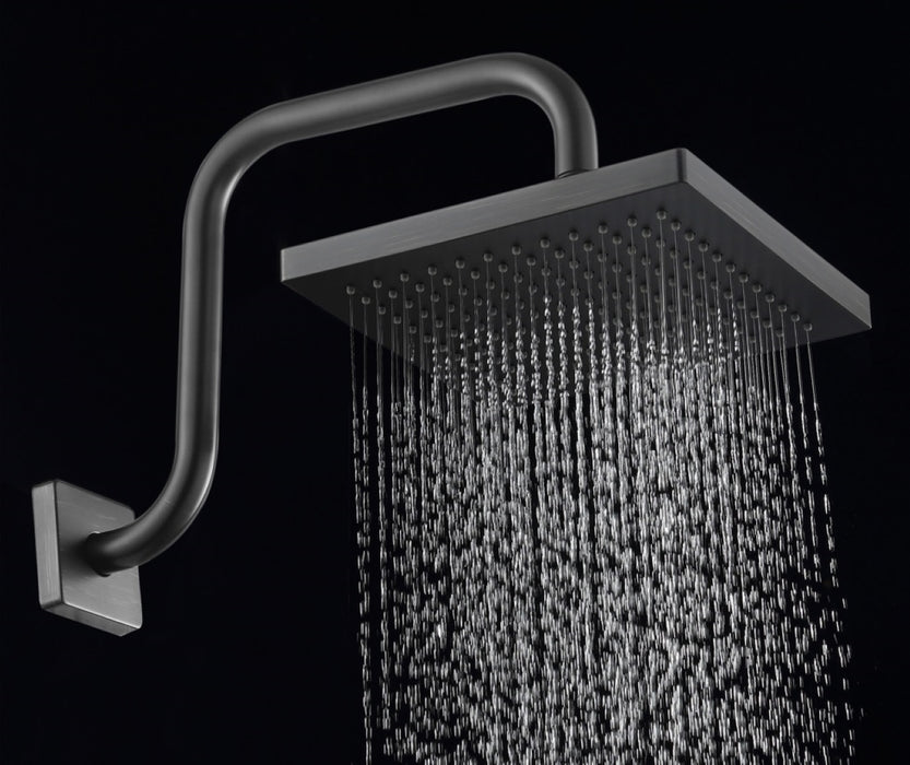 8" Square Rain Shower Head with Square Shower Arm Set - Rubbed Bronze