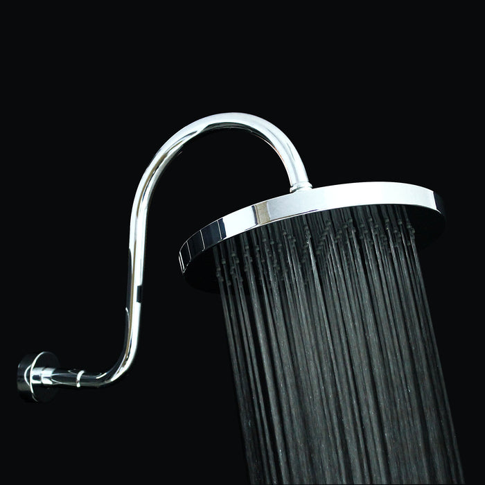 10" Rain Shower Head with "S" Gooseneck Shower Arm - Polished Chrome