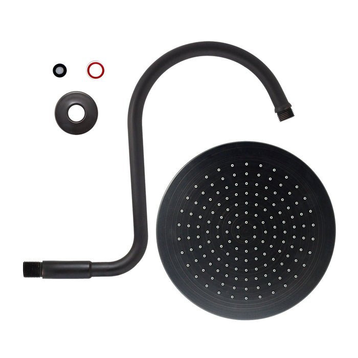 10" Rain Shower Head with "S" Gooseneck Shower Arm - |Rubbed Bronze
