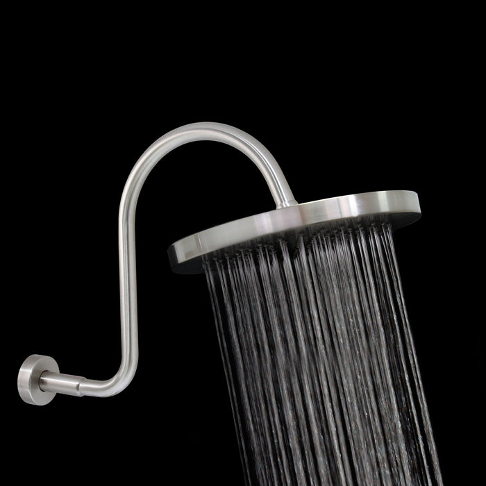 10" Rain Shower Head with "S" Gooseneck Shower Arm - Satin Nickel
