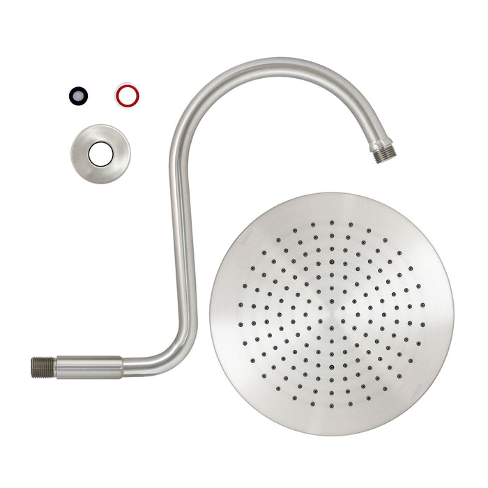 10" Rain Shower Head with "S" Gooseneck Shower Arm - Satin Nickel