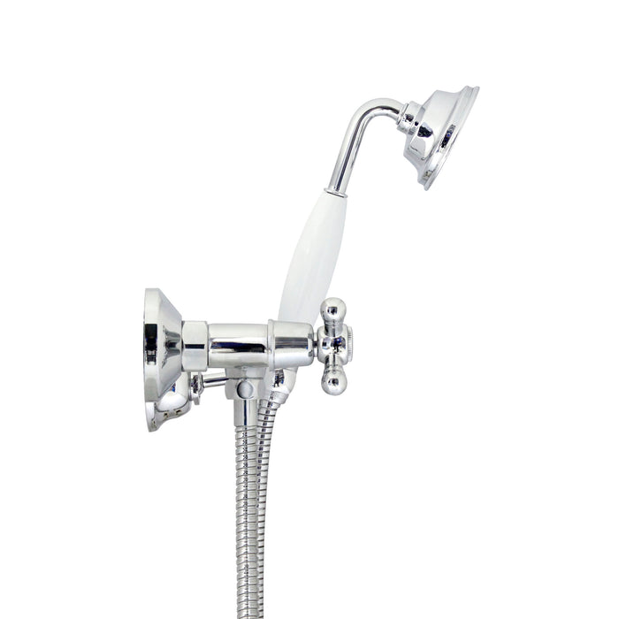 European Antique Style Shower Mixer with Hand Shower Set - Cross Handles