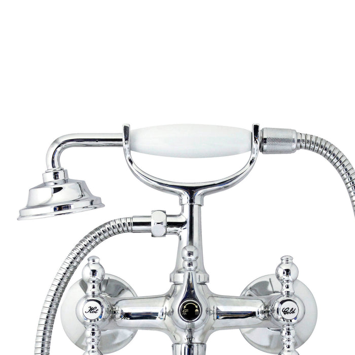 European Antique Style Tub & Shower Mixer with Hand Shower Set - Lever Handles