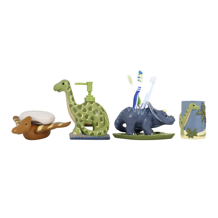 KIDS Four Piece Bathroom Accessories Set - DINOSAUR