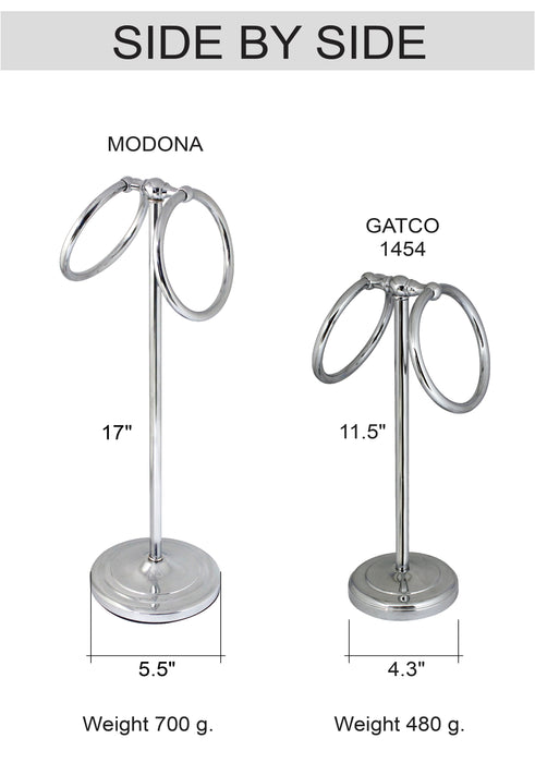 17" Counter Top Towel Ring - Polished Chrome