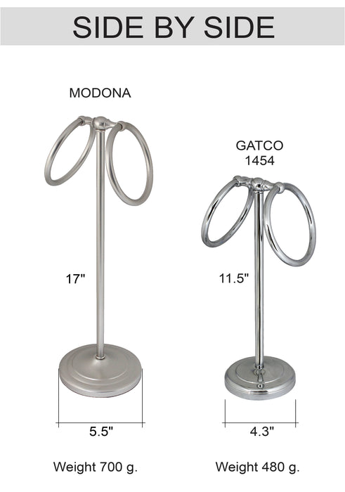 17" Counter Top Towel Ring - Satin Nickel