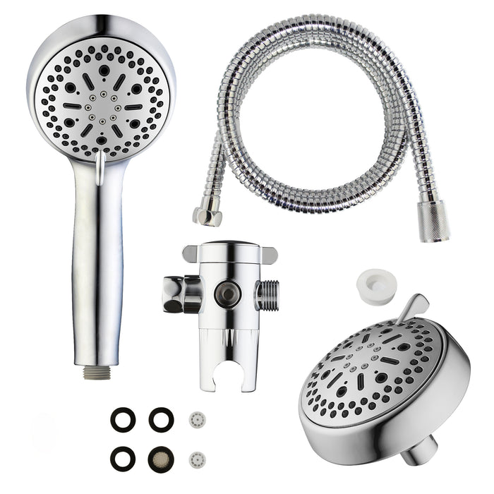 6 Function Massage Shower Head & Hand Shower Combo - Polished Chrome