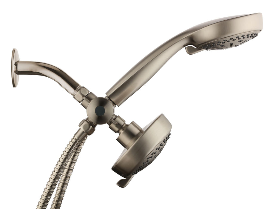 6 Function Massage Shower Head & Hand Shower Combo - Satin Nickel