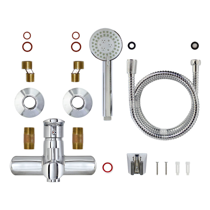 European Modern Style Tub & Shower Mixer with Hand Shower Set - Lift Handle
