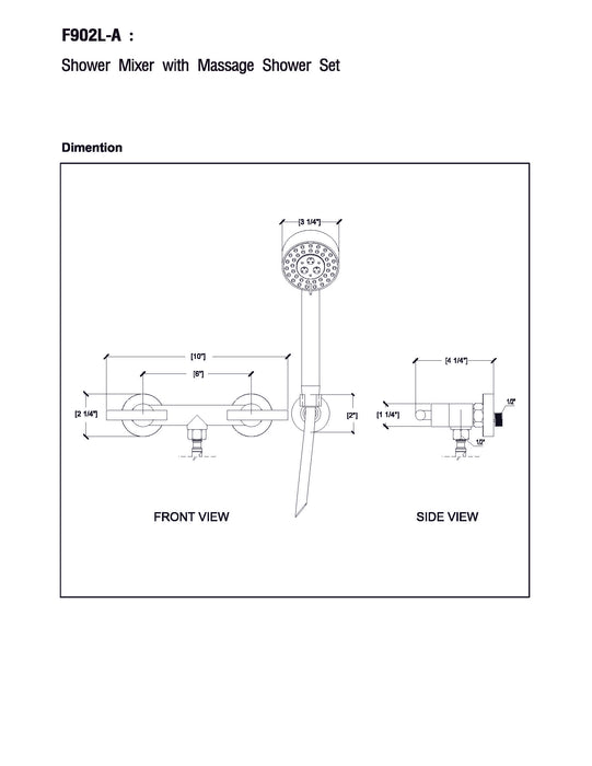 European Modern Style Shower Mixer with Hand Shower Set - Lever Handles