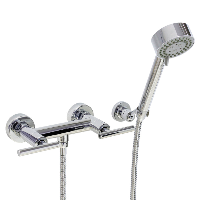 European Modern Style Shower Mixer with Hand Shower Set - Lever Handles
