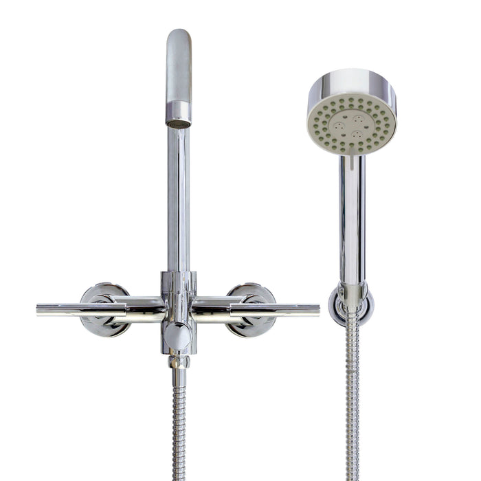 European Modern Style Tub & Shower Mixer with Hand Shower Set - Lever Handles