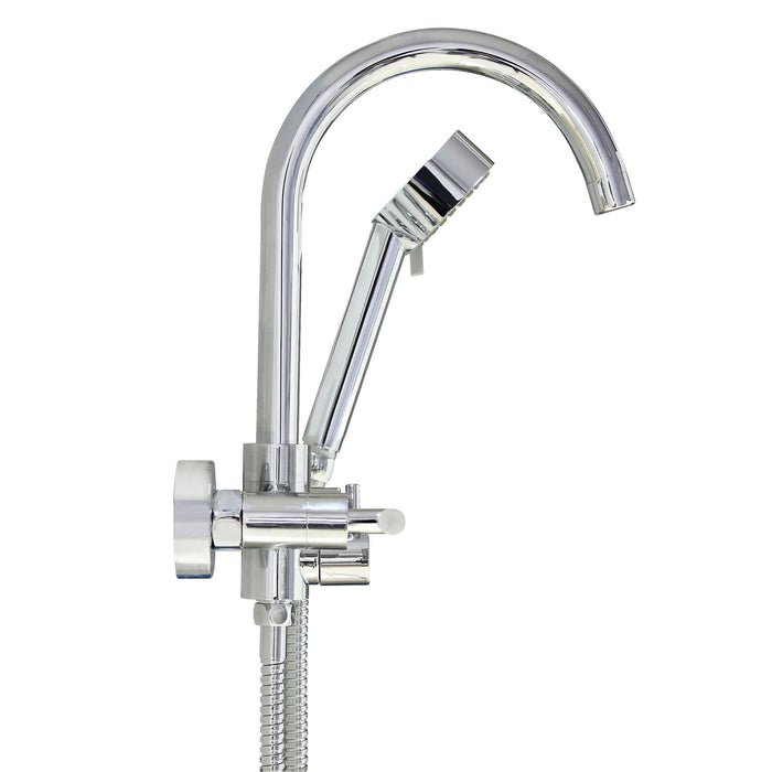 European Modern Style Tub & Shower Mixer with Hand Shower Set - Lever Handles