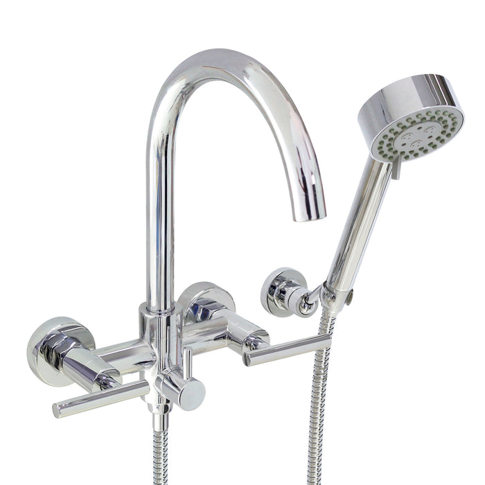 European Modern Style Tub & Shower Mixer with Hand Shower Set - Lever Handles