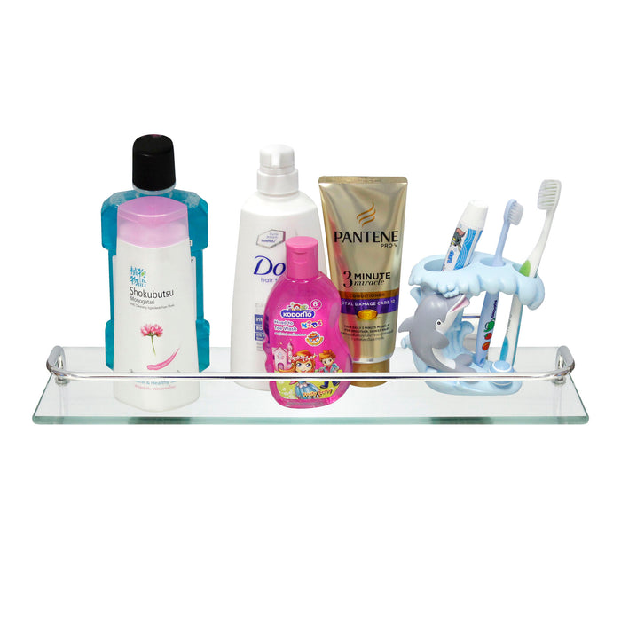 Glass Wall Shelf - Polished Chrome