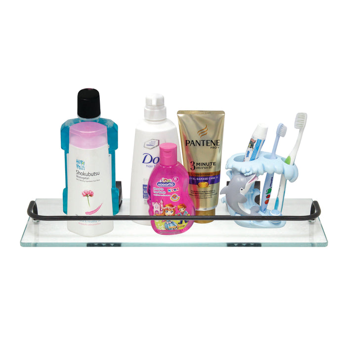 Glass Wall Shelf - Rubbed Bronze