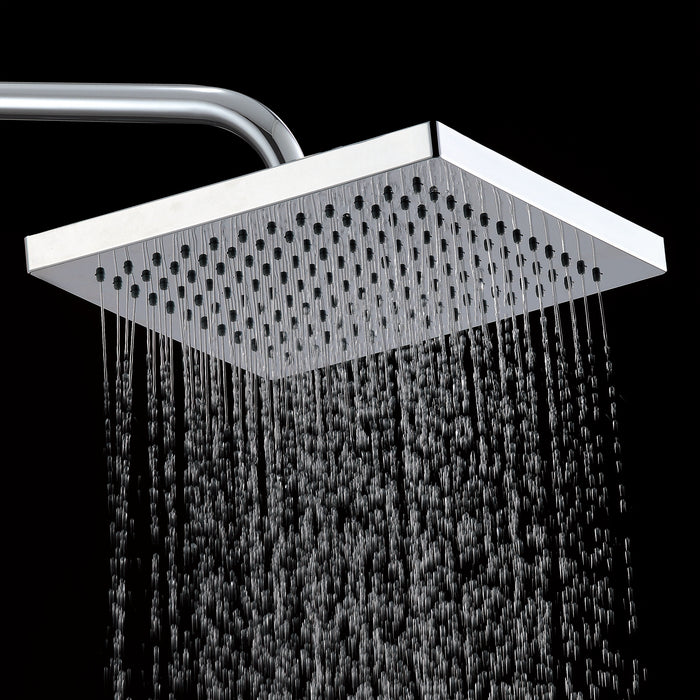 8" SQUARE Rain Shower Head - Polished Chrome