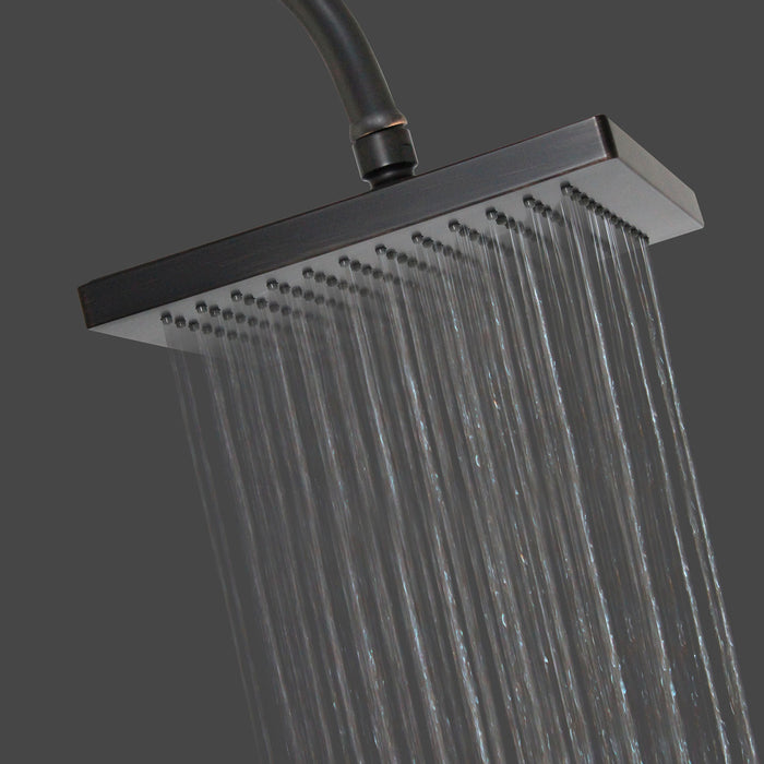 8" SQUARE Rain Shower Head - Rubbed Bronze