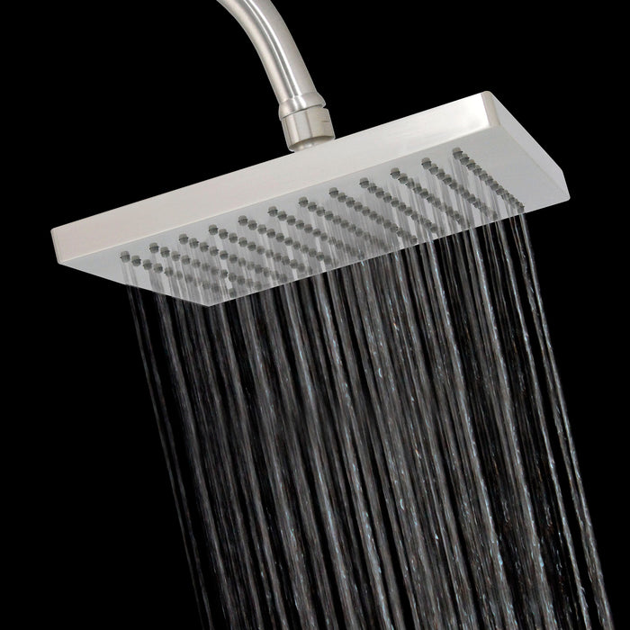 8" SQUARE Rain Shower Head - Satin Nickel